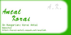 antal korai business card